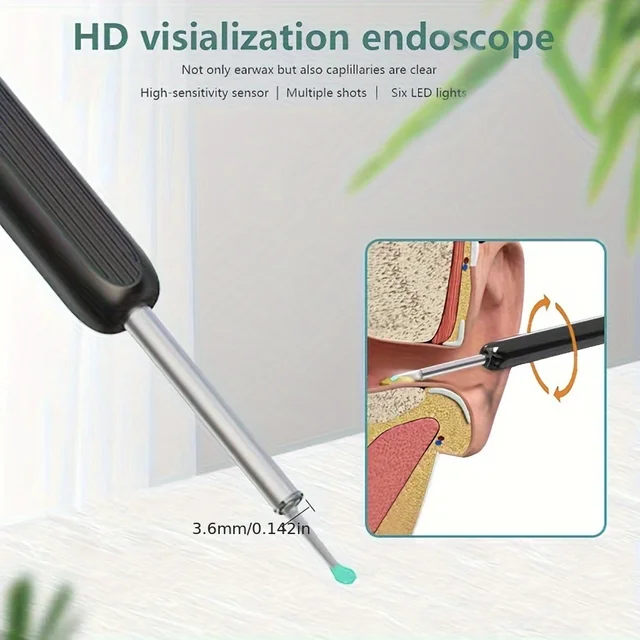 Earwax Removal Tool, High-resolution Camera With ° Angle Of View And 6 LED Lights, Allow To Clearly See Every Corner Of Ear Can 4