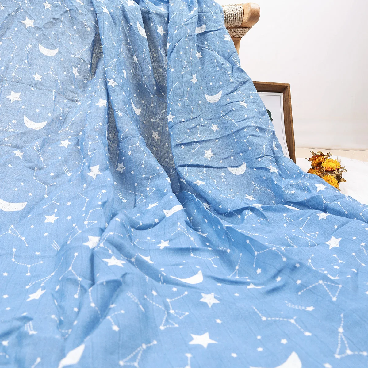 HappyFlute 120*110cmBaby Muslin Swaddle 100% Cotton Summer Cute Print Baby Blankets 2