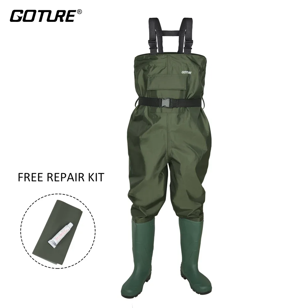 

Goture Outdoor Kids Fly Waders Boot 100% Waterproof Hunting Wader Fishing Overall Boots Breathable Waders Fishing Tackle