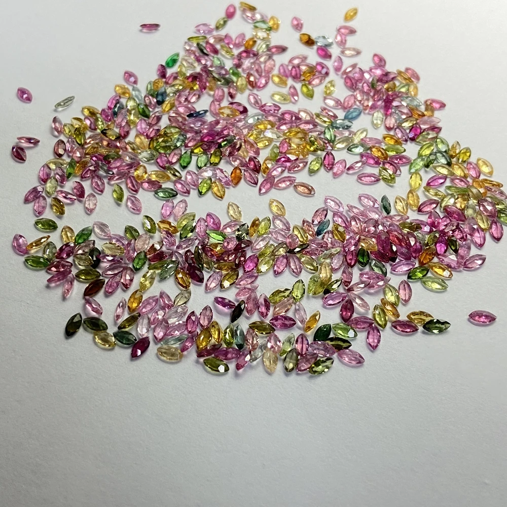 Marquise Cut 2x4mm Natural Tourmaline Colors Mixed Loose Original Gemstones