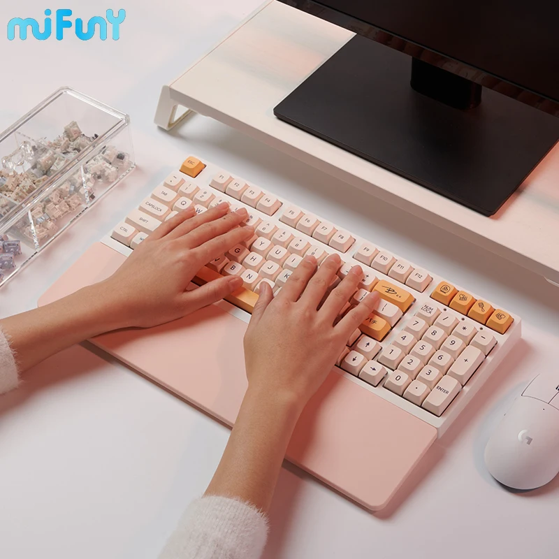 

MiFuny Honeycomb Silica Gel Keyboard Hand Rest Waterproof Cleanable Original Wrist Rest Ergonomic for70%-100%Mechanical Keyboard