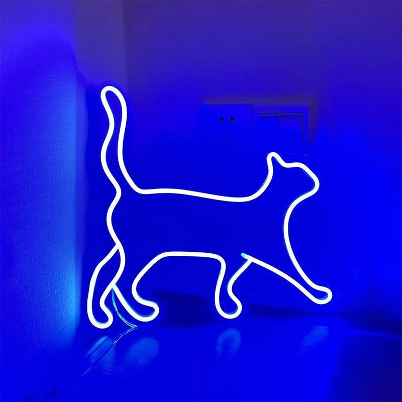 Walking Cat Neon Sign LED Custom Night Light Sign for Game Room Party Decor Oh Baby Neon Light Lets Party Home Decor