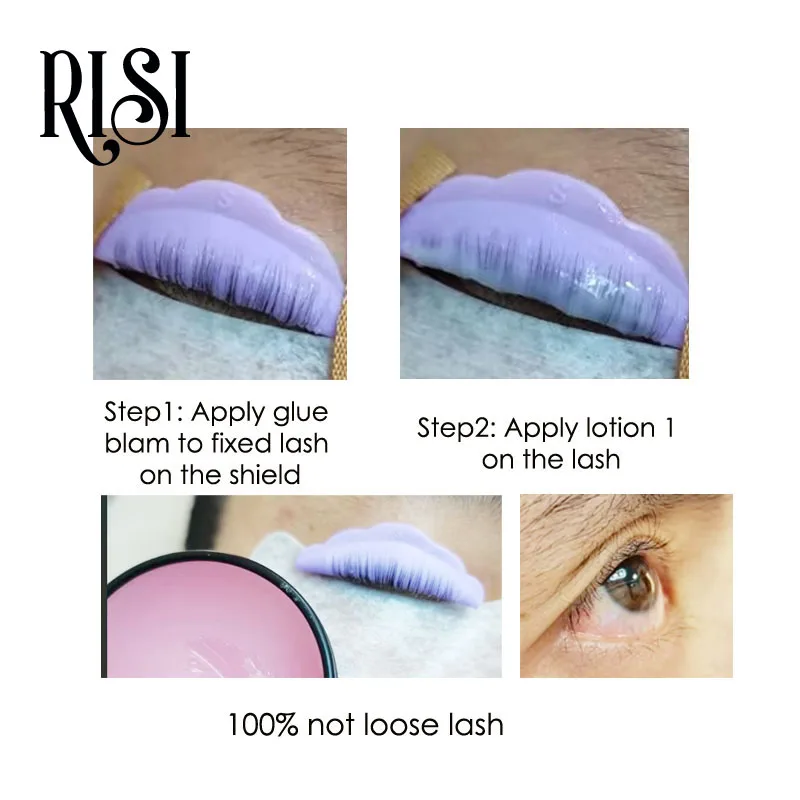 RISI Long Lasting Eyelash Glue Balm Cherry Smell Lash Glue Balm Lami Glue Balm lashlifting Strong Hold Hot Sale Glue Balm