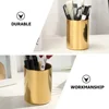 Pen Organizer Holder Stationery Desktop Storage Flower Brush Makeup Container Pot Metal Containers Cup Bucket Golden 2