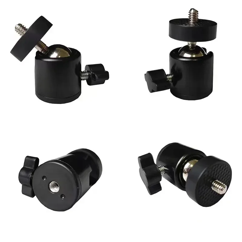 1/4" Swivel Mini Ball Head Screw Tripod Mount for GoPro 12 11 10 9 Insta360 X3 DSLR Camera Camcorder Light Bracket Accessories