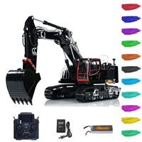 LESU 945 RC Hydraulic Excavator 3-Arm Metal Digger RTR 1/14 Remote Control Heavy Duty Machine PL18EV Lite Light System Toy Model 1