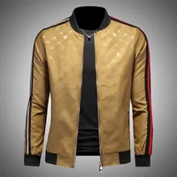 Light Luxury High-Grade Jacquard Jacket Men's Versatile Handsome Stripes Outwear Spring Autumn Male Large Size Slim Fit Outcoat 2