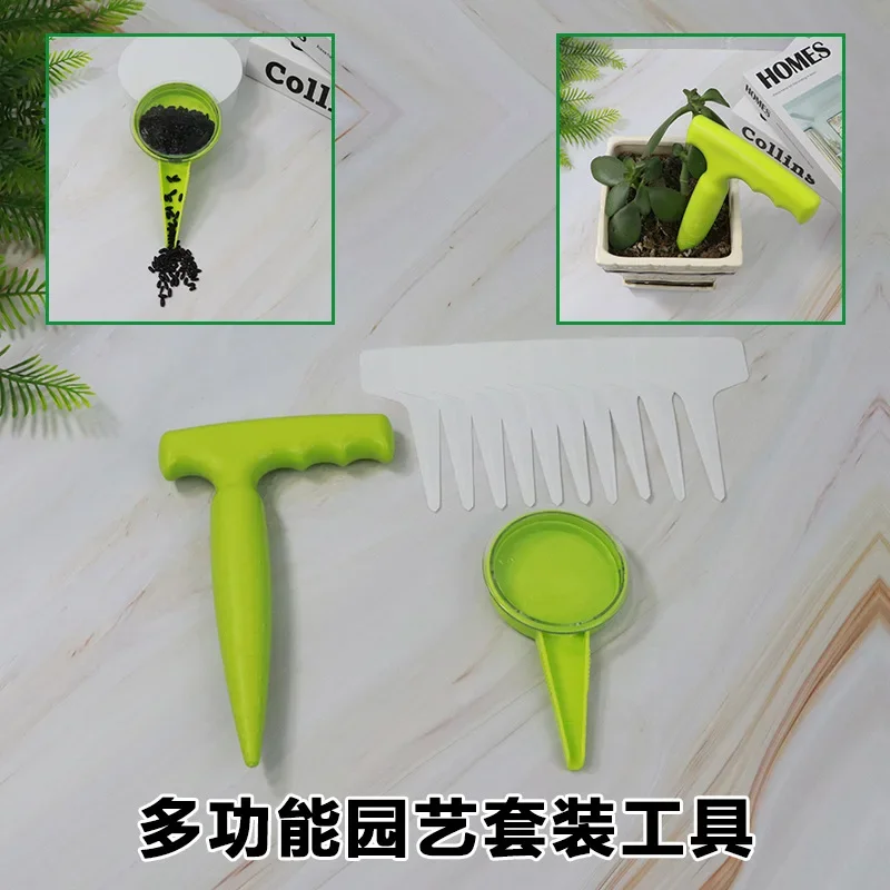 

Fluorescent Green Disseminator Make Hole Trap Garden Tools Suit A 5-speed Adjustable Plastic Planter Punch