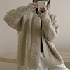 Autumn Twist Cardigan Women Vintage Casual Knitted Cardigan Fashion Long Sleeve Single Breasted Sweater Coat 3