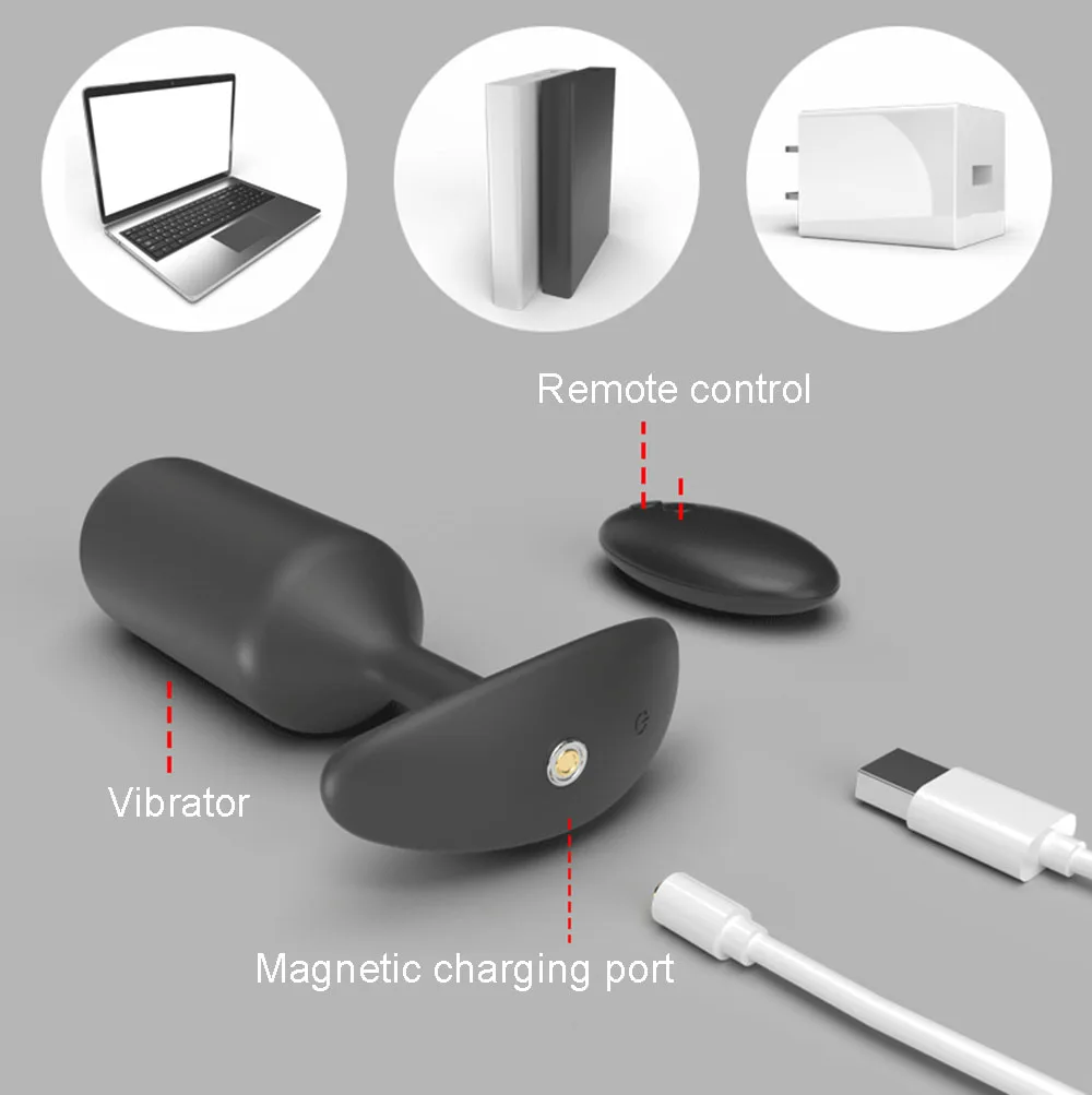 Vibrator Anal Plug With Balls Wearable Butt Plug Prostate Massager_voghion.com