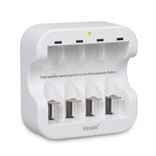  4pc 3500mWh 1.5V AA Lithium Rechargeable Battery , Constant High Efficiency Output 1200 Cycles. Separate Charger Purchase 