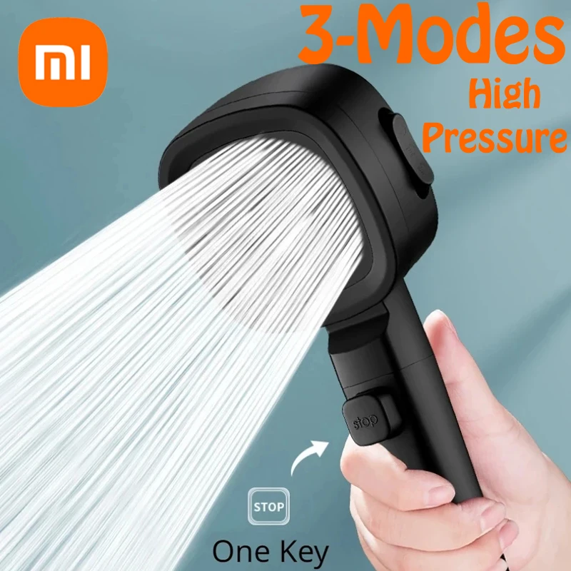 Xiaomi High Pressure Shower Head Water Saving 3 Modes Shower Heads Adjustable One-Key Stop Water Massage Sprayer Bathroom Parts 4