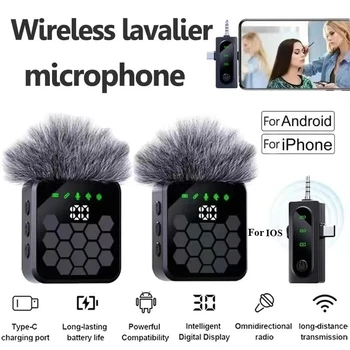 Microfono Lavalier Wireless per Fotocamera, iPhone, Android, Registrazione Video, Microfono con Riverbero, Riduzione del Rumore per Podcast, Microfono a Clip