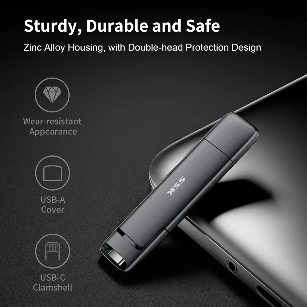 SSK USB 3.2 Solid State Pen Drive 550MB/s High Speed USB Type C Flash Drive 2TB 1TB 512GB 256GB USB Gen 2 Pendrive Flash For PC 5