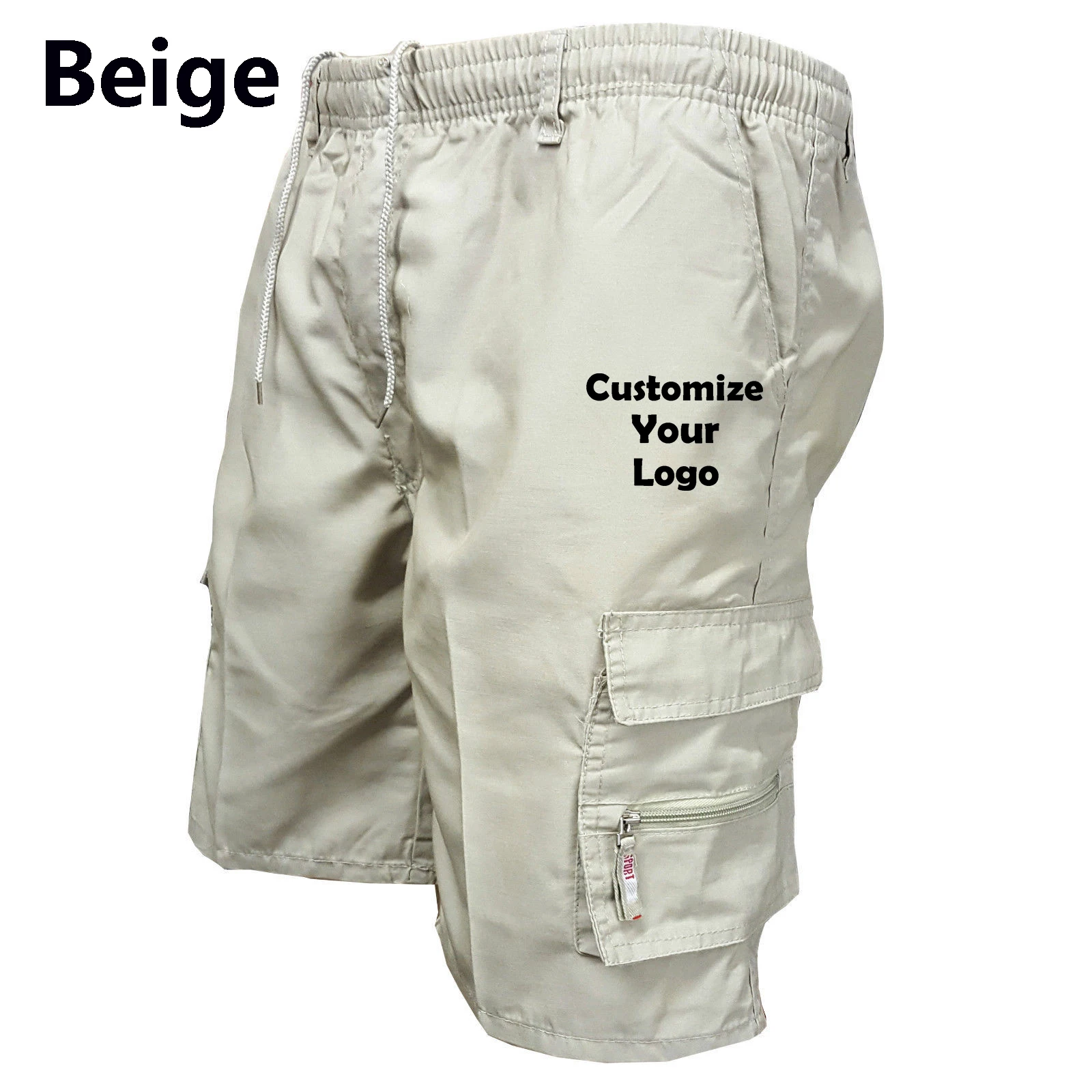 Customized New Fashion Trending Brand Printed Short Pants Mens Cargo Shorts Casual Loose Drawstring Shorts 7 Colors 