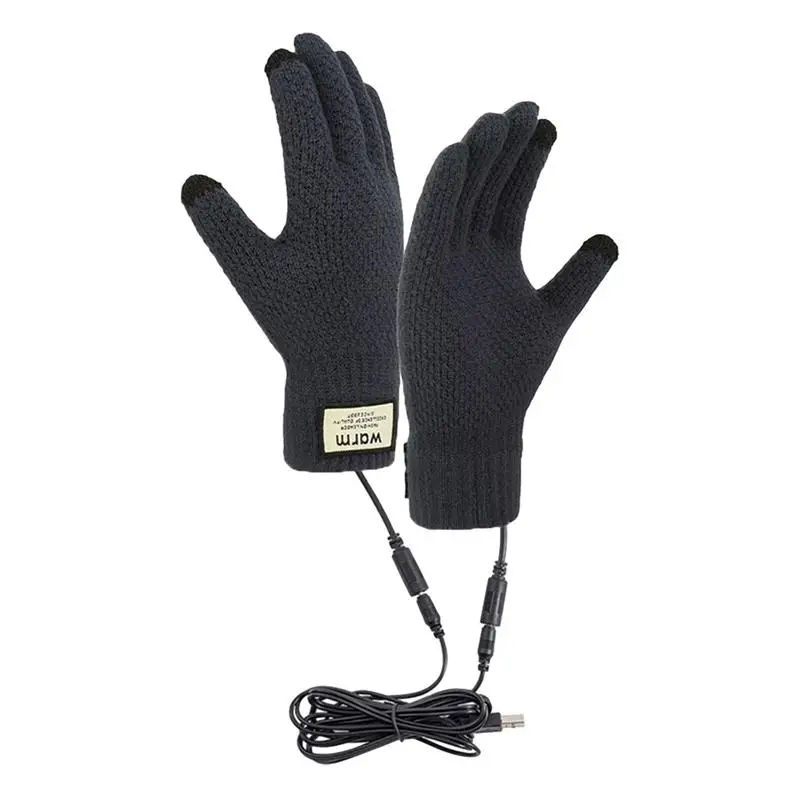 

Winter Gloves USB Heated Warm Touchscreen Windproof Gloves Anti Slip Heated Gloves Hands Warm In Cold Weather Thermal Gloves For