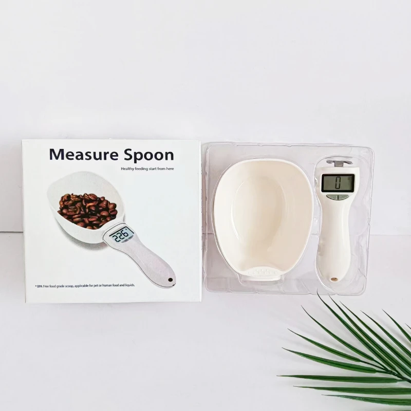 Pet Food Scale LCD Electronic Precision Weighing Tool Dog Cat Feeding Food Measuring Spoon Digital Display Kitchen Scale