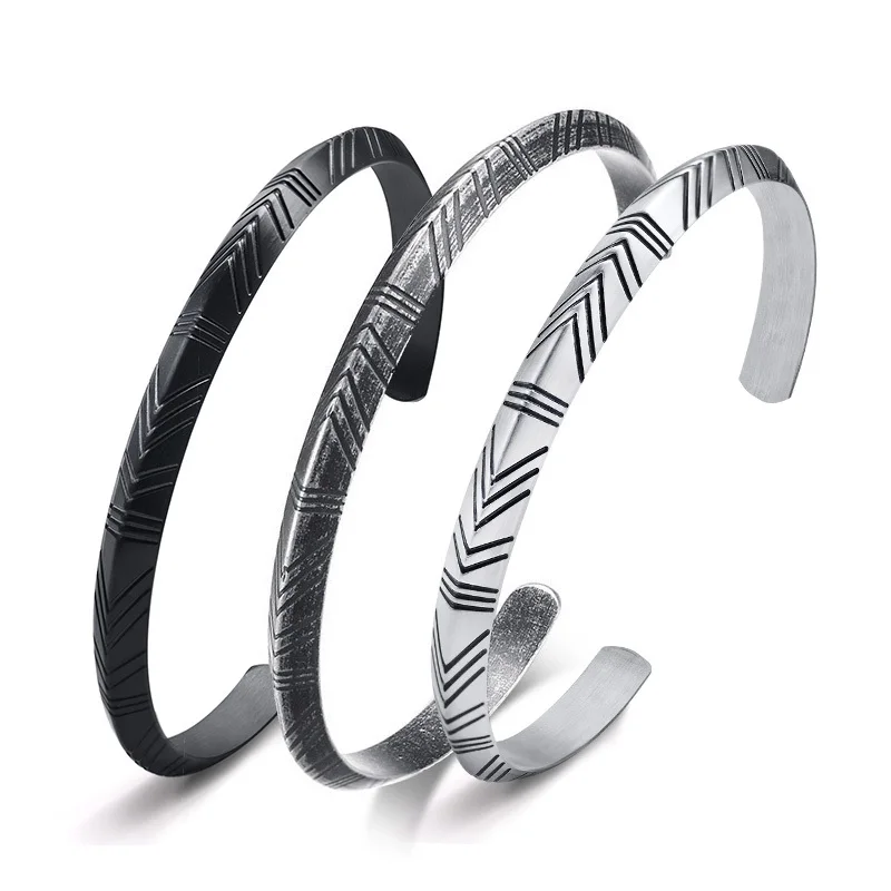 Vnox Men's Viking Cuff Bracelet Bangle Retro Tone Stainless Steel Unisex Jewelry