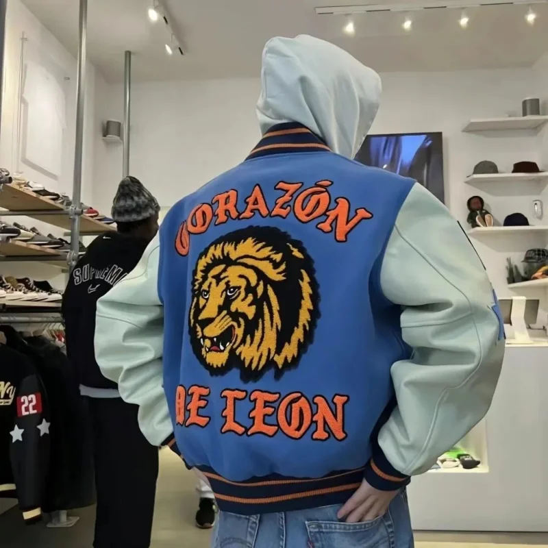 Harajuku Streetwear Embroidered Tiger Varsity Jacket