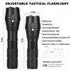 High Power T6 LED Flashlights Camping Torch 5 Light Modes Zoom Light Aluminum Alloys Waterproof Material External 18650 Battery 4