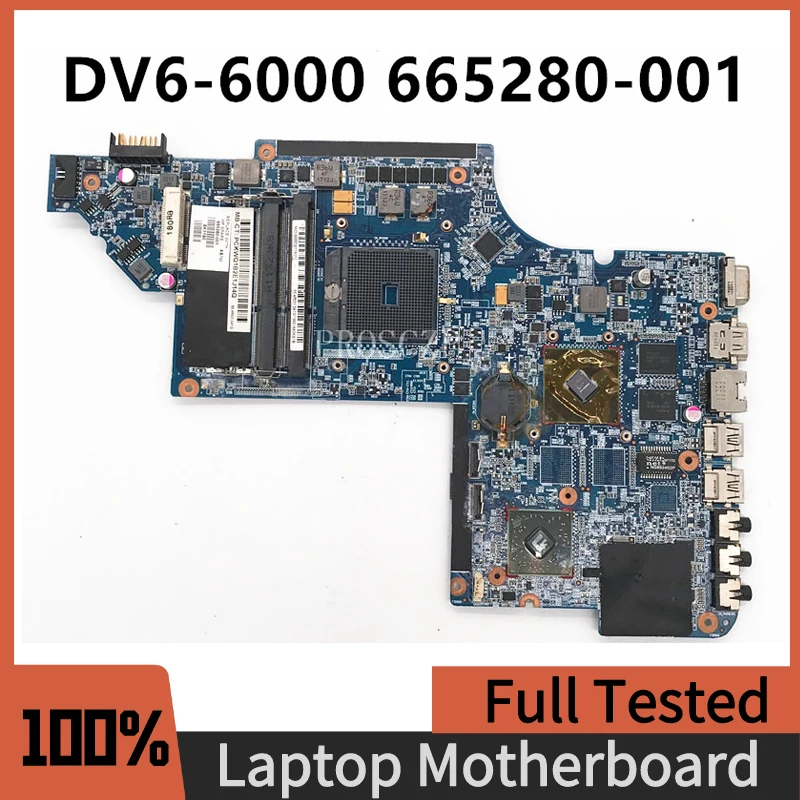 

665280-001 665280-501 665280-601 Free Shipping For Pavilion DV6 DV6-6000 Laptop Motherboard HD6490 512M DDR3 100% Working Well