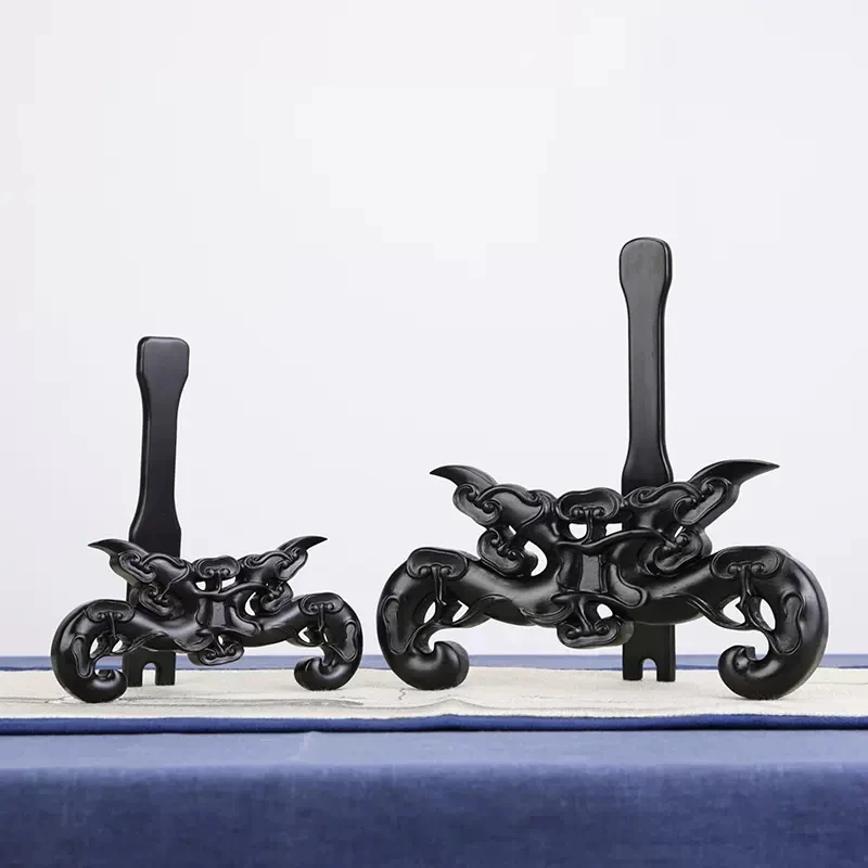 Red Wood and Black Sandalwood Plate Holder, Ceramic Disc Holder, Jade Plate Holder, Pu'er Tea Cake Holder