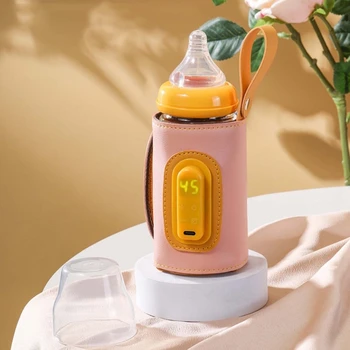 USB 젖병 워머, 아기 병 커버, 여행용 열 키퍼, 조절 가능한 일정한 온도, 휴대용 우유 히터, QX2D