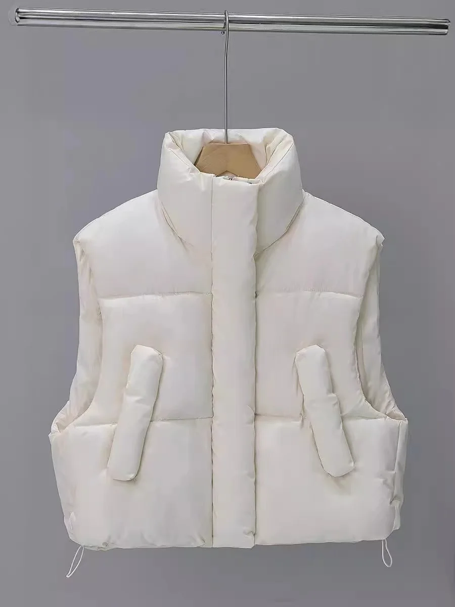Autumn Winter Vest Women Thick Warm Down Vest Harajuku Loose Jacket Casual Outerwear Short Waistcoat Windproof Coats