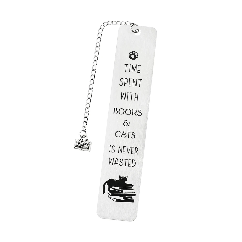 Cute Cat & Dog Metal Bookmarks – 2-Pack With Chain, Gifts For Book Lovers, Teachers, Pet Owners