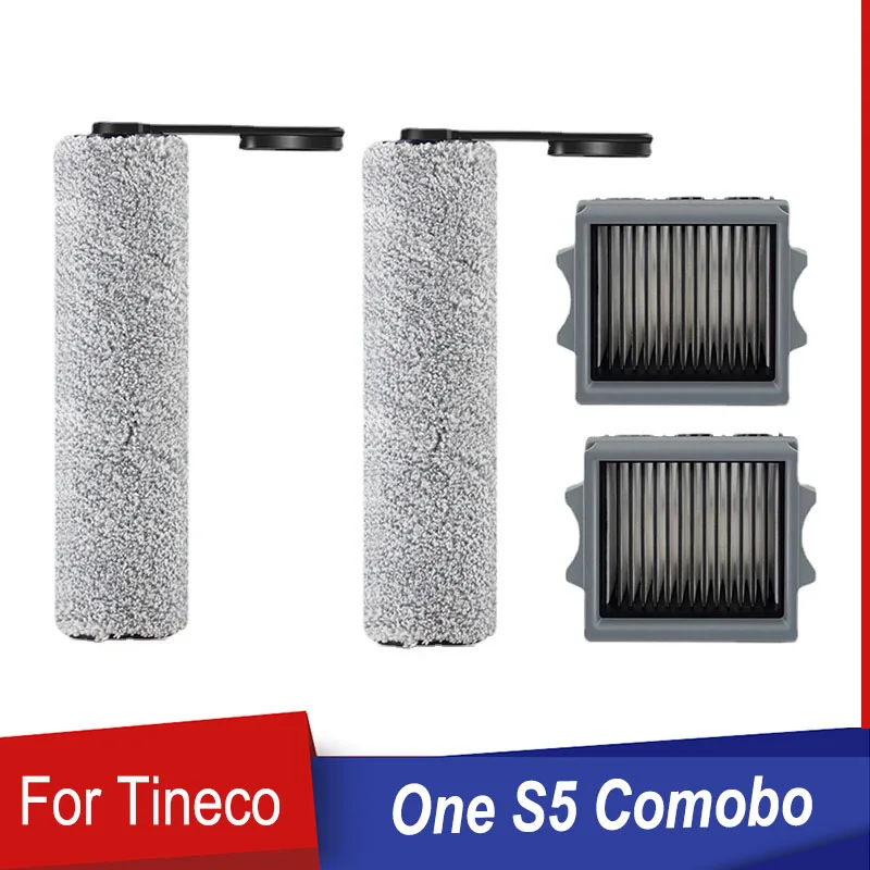 Accessori Tineco Floor One S5/S5 Pro: 3 Filtri HEPA + 3 Spazzole A Rullo, Ricambi Originali Per Aspirapolvere A Secco/Umido - 4