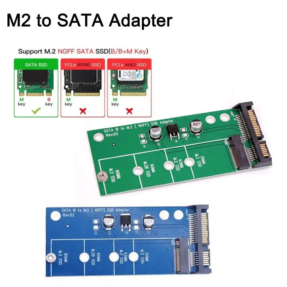 

SSD M2 Adapter M2 SATA Adapter Riser M2 To SATA Adapter M.2 NGFF Converter Card B Key For 2230/2242/2260/2280 M.2 SSD