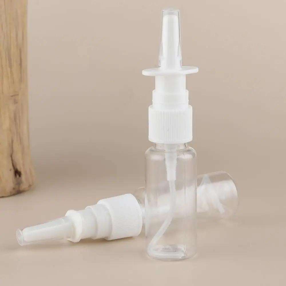 2Pcs 10ml/20ml/30ml White Empty Plastic Nasal Spray Bottles Pump Sprayer Mist Nose Spray Refillable Bottle For Medical Packaging