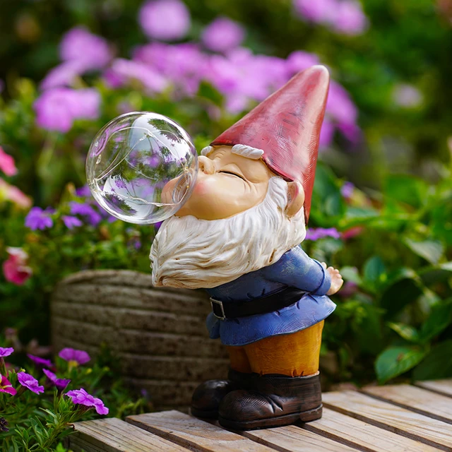 Garden Gnome Statue Adorable Appearance No Wiring Required with