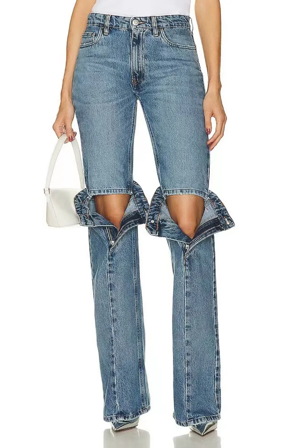 

2023 Women's Jeans Trend Cotton Heavy Crafted High Waist Ladies Patchwork Straight Leg Y2K Clothing High Quality Long Pants traf