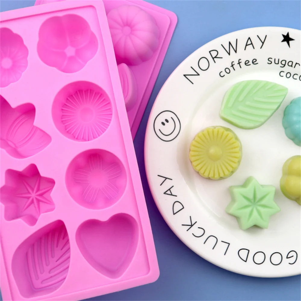 

3D Leaf Flower Heart Silicone Handmade Soap Mold DIY Chocolate Pudding Jelly Desserts Cookies Pastry Cake Decor Mold Baking Tool