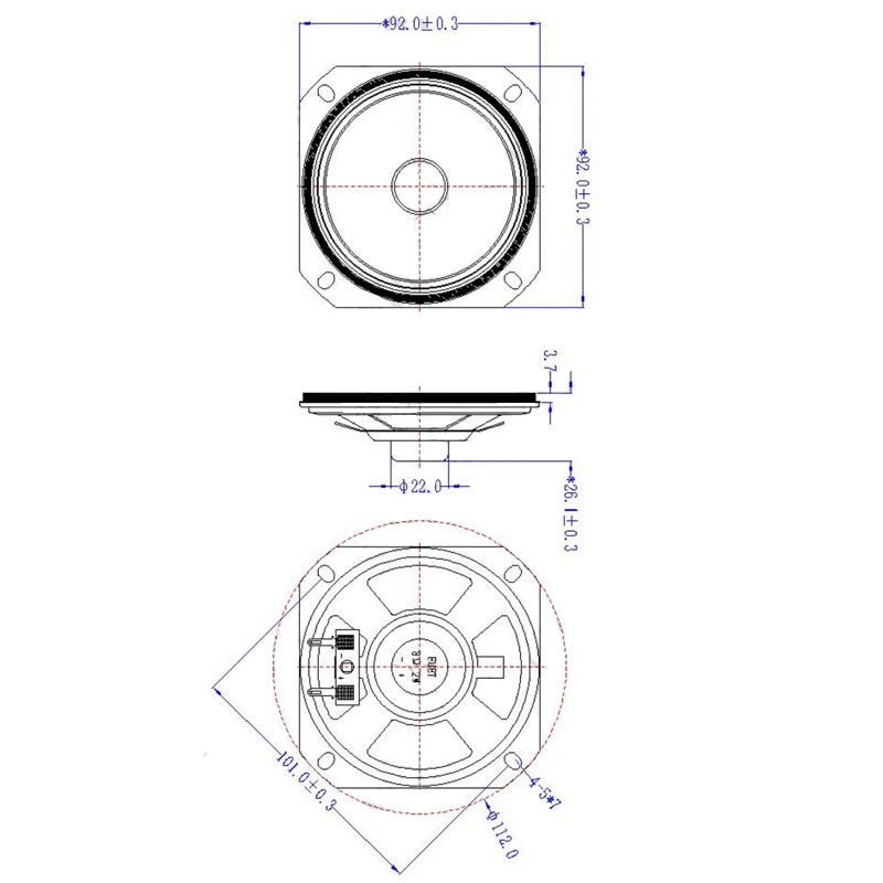 Tenghong 2pcs 3 Inch 92MM 8 Ohm 2W Full Range Audio Speaker For Toy Walkie Talkie Loudspeaker Home Theater Sound Music Ultrathin audio speaker