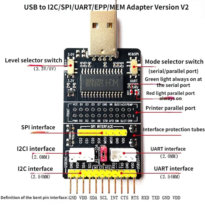 ch341a adaptateur série usb vers i2c iic spi uart ttl isp