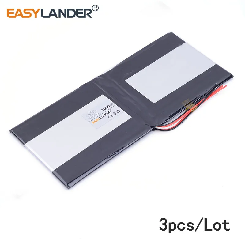 

3pcs/Lot best battery brand 3.7V lithium polymer batteries 7000mah 3575190 tablet MID built-in battery for cell phone speaker