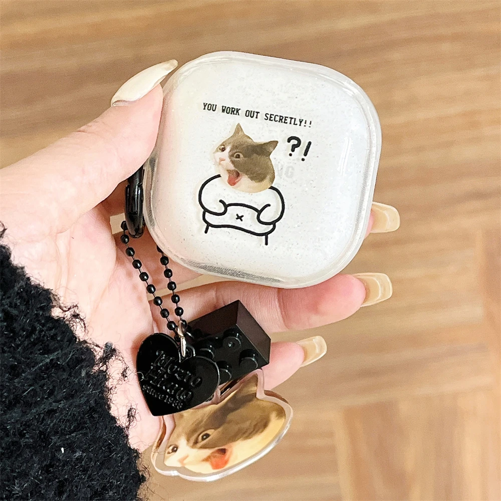 Cute 3D Animal Clear Headphones Custodia Morbida Per Samsung Galaxy Buds Live With Star Love Heart Cover Per Samsung Buds 2 Pro