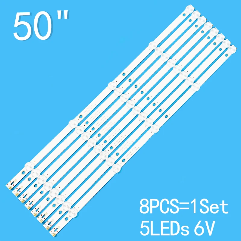 New 8PCS/lot 487mm 5LEDs For 50PUT6023 50PUT6002 50PUT6022 AOC LE50U7570/69 UNV MW3250-F-V 50USK1810T2 P50FN0117K P50FN117K new 8pcs lot 487mm 5leds for 50put6023 50put6002 50put6022 aoc le50u7570 69 unv mw3250 f v 50usk1810t2 p50fn0117k p50fn117k