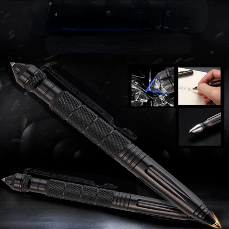 

Pocket Metal Outdoor Tactical defense pen School Students Glass Breaker Safe Ballpoint pens High Quality Tool