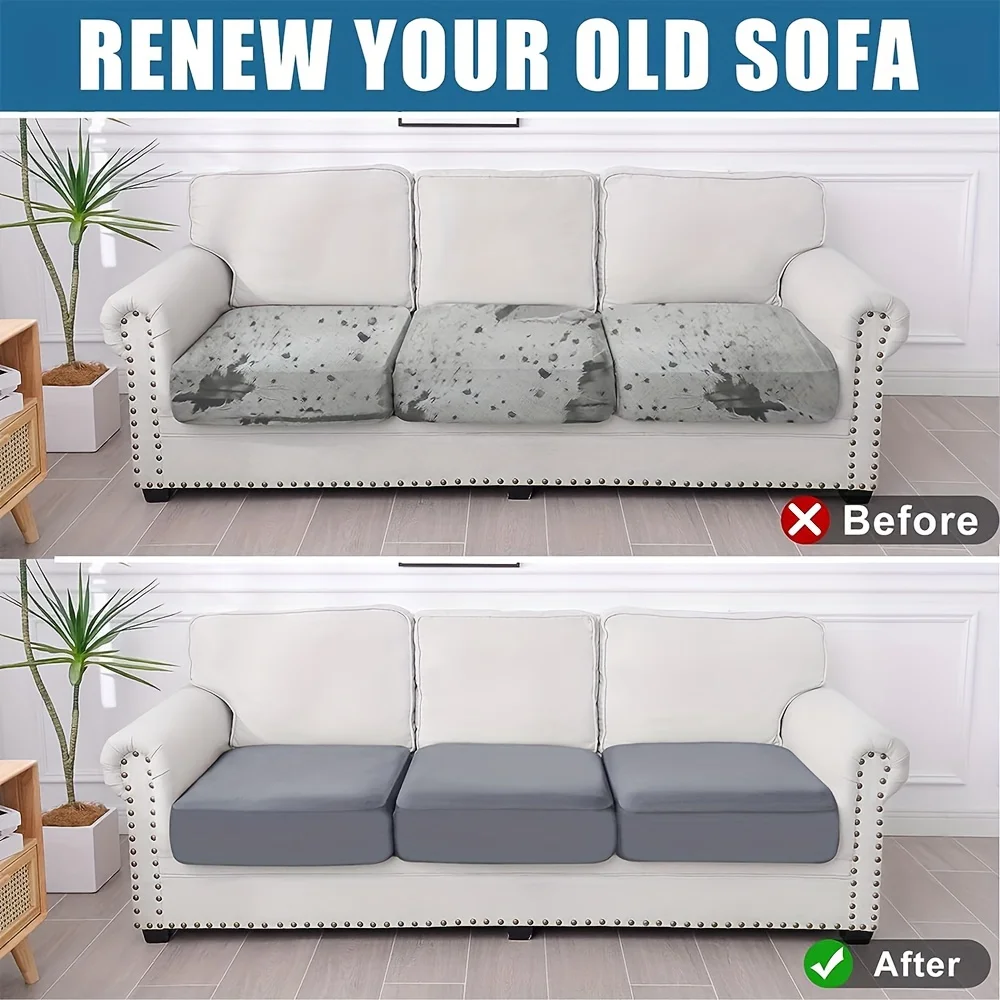 Solid Color Elastic Sofa Slipcover - Non-Slip Furniture Protector