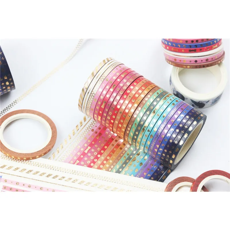 Gold Foil Stars Washi Tape for Journals and Scrapbooking - Decorative Adhesive Stationery