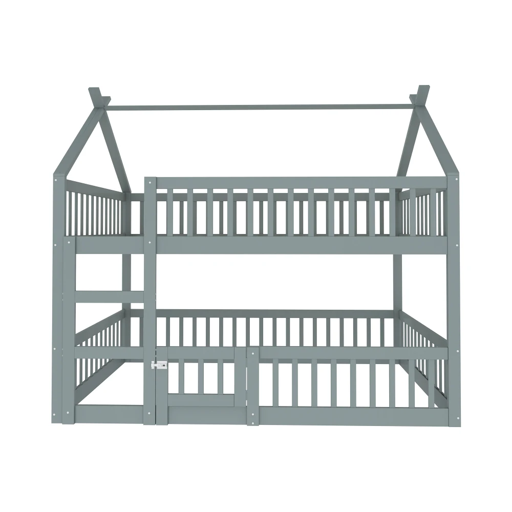 90*200cm/140*200cm Modernes Etagenbett für Kinder, Familienbett für Kinder, mit Treppe, Loft-Design, Etagenbettgestell aus massivem Holz – Detail 38