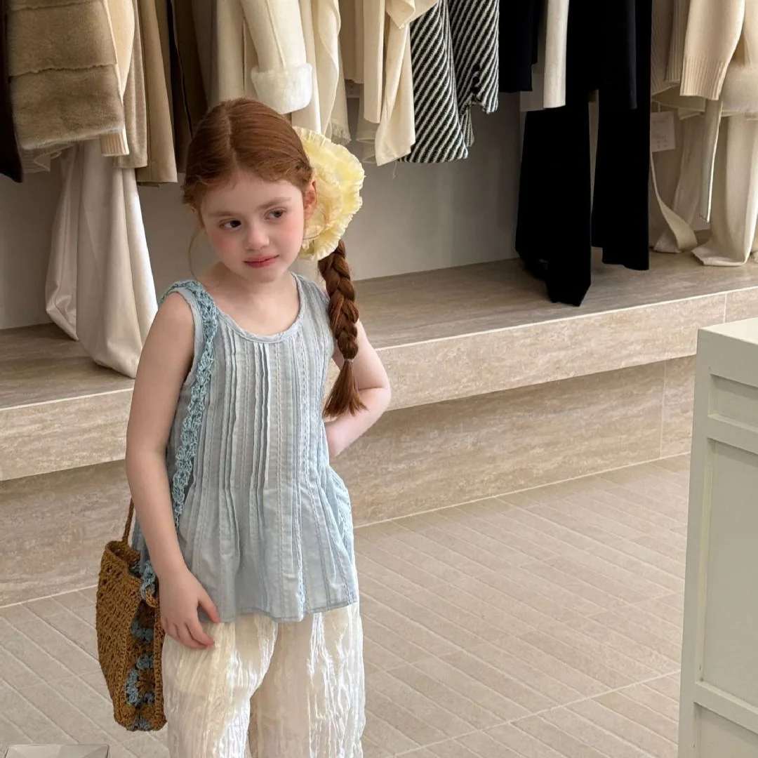 프렌치 로맨틱 레트로 레이스 캐미솔 베스트 여름 2026 니치 슬리브리스 탑 디자인 아우터웨어용