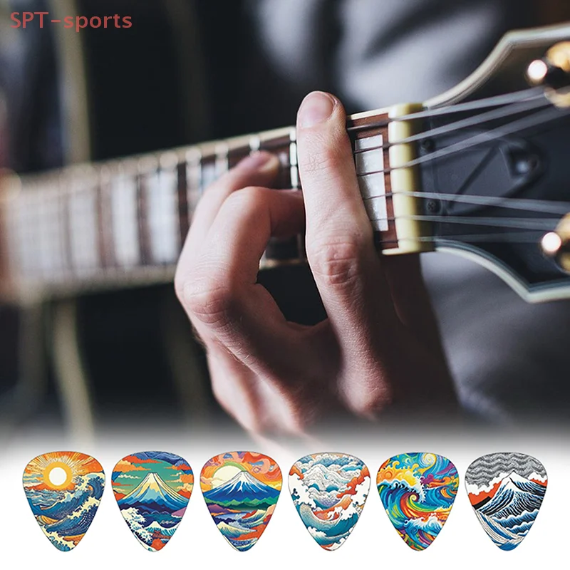 10Pcs/set Guitar Picks Premium ABS Material Dual-Sided Printing Shrapnel For Bass Ukulele Musical Instrument Accessories