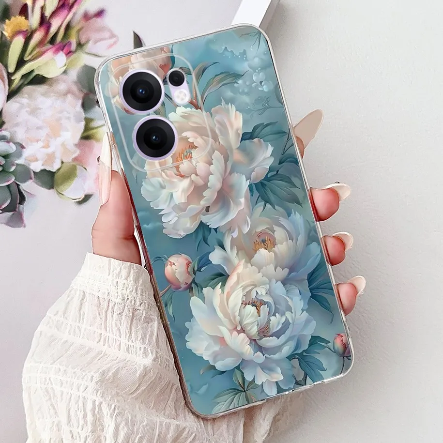 Clear TPU Silicone Soft Phone Case with Floral Design