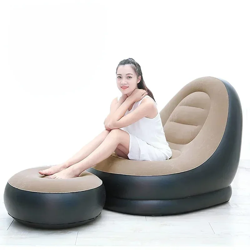 Description Picture 6 of itemFashion Inflatable Leisure Bean Bag Sofa Lazy Sofa Set Outdoor Foldable Recliner Bed Fluffy Seat Tatami Footstool Bedroom Chair