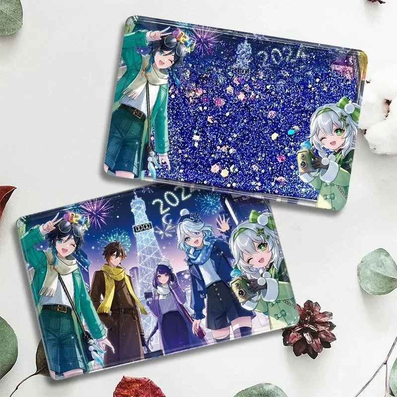 

Game Anime The Five Gods Venti Zhongli Beelzebul Nahida Furina Acrylic Flowing Quicksand Mahjong Ornament Gifts