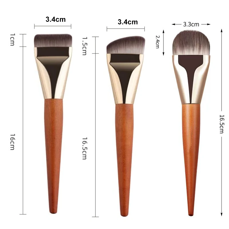 3/2/1pcs Ultra Thin Foundation Brush Soft Hair Thin Face Contour Brush Flat Contour Brush Blending Foundation Cream Makeup Tools 2
